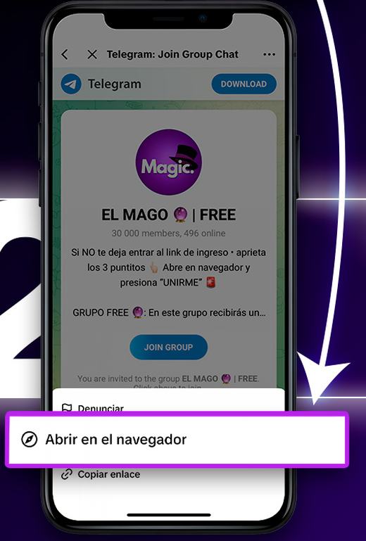 Elige Abrir en el navegador